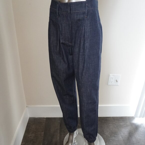 Brunello Cucinelli Monili Jeans Blue Denim Trousers Elastic Hem Size 6 New $1795 - Picture 5 of 9